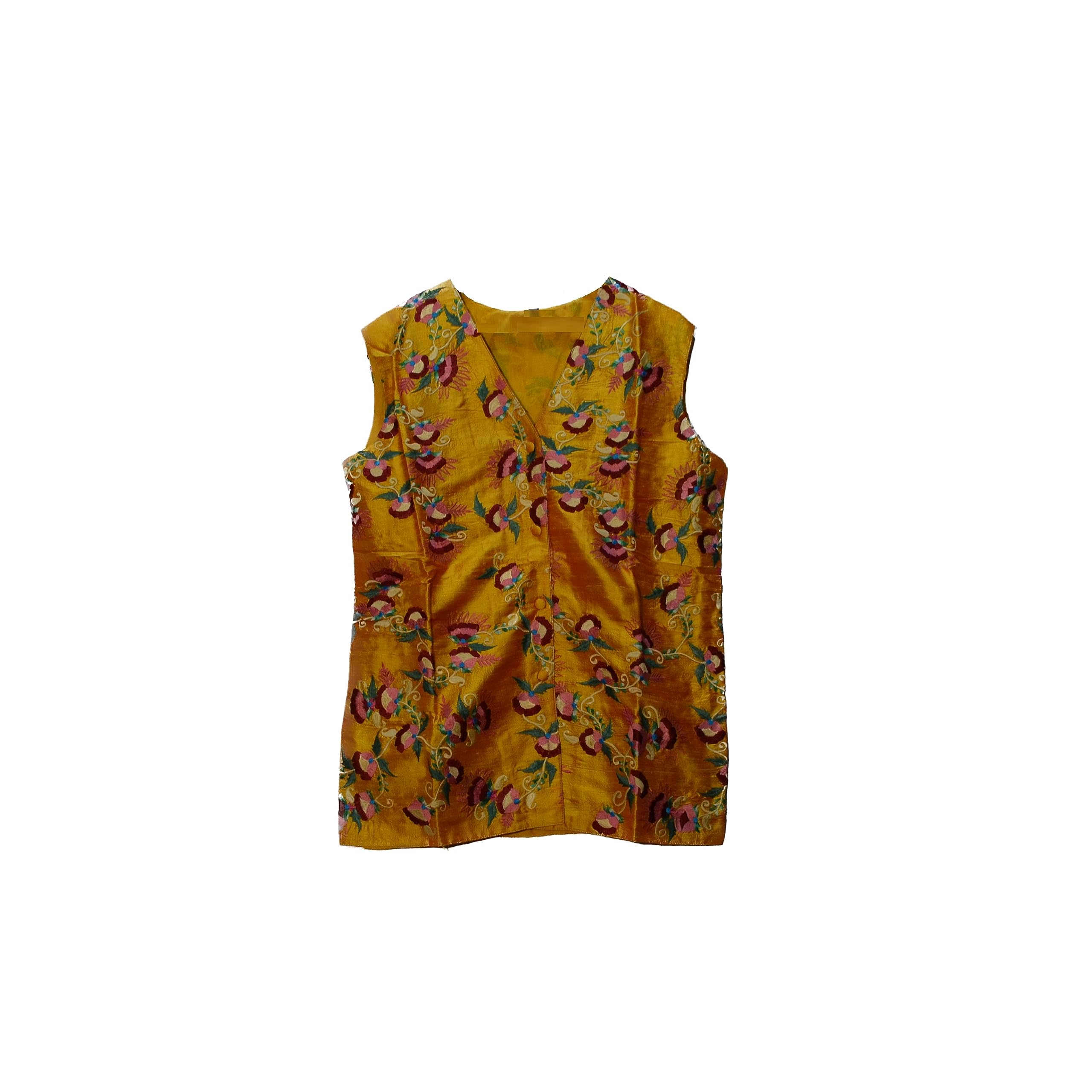 craftbazar Kashmiri Silk Allover Beautiful Embroidered Work Waist Coat-picture-17