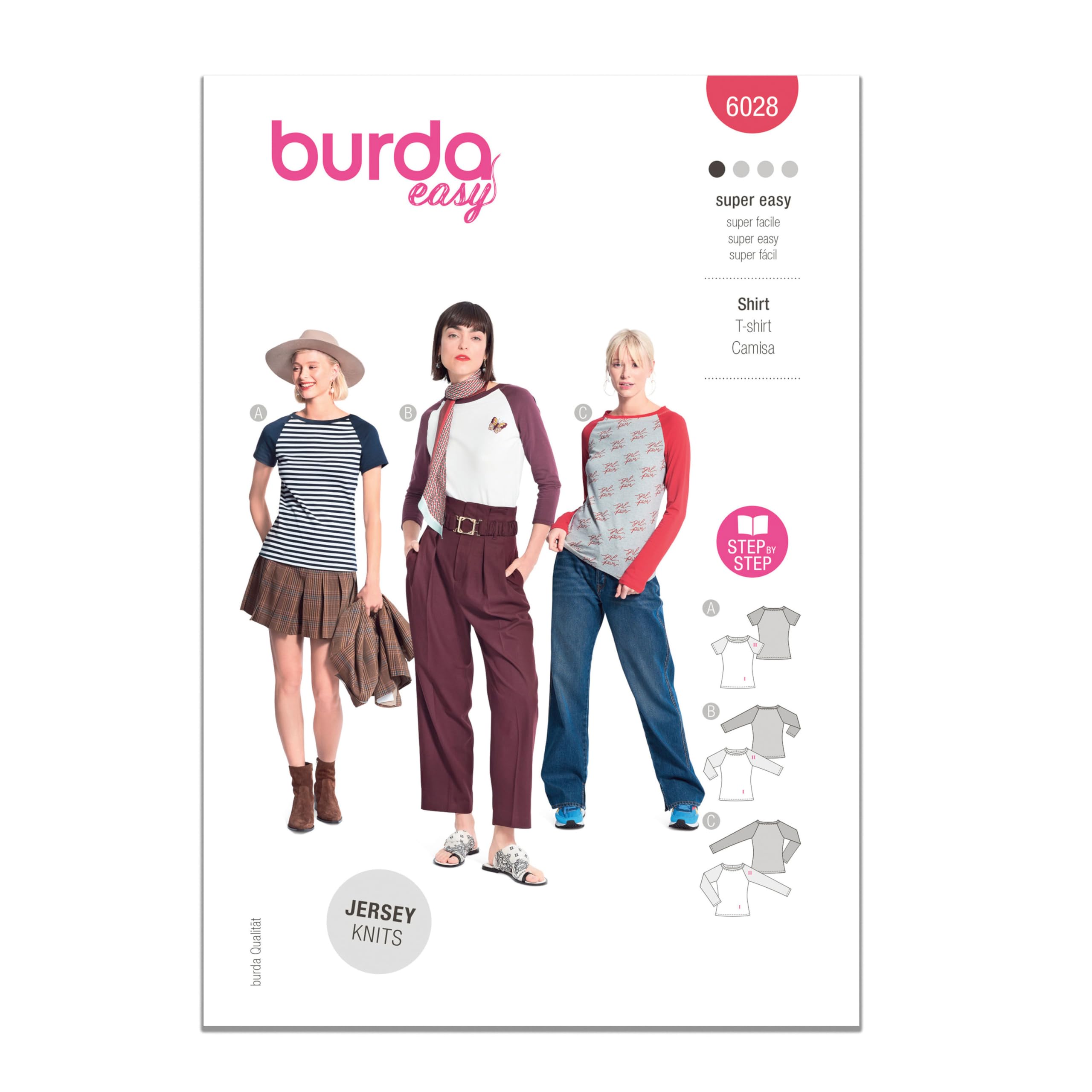 Burda Paper Sewing Pattern 6028 Tops 8-22 (34-48)