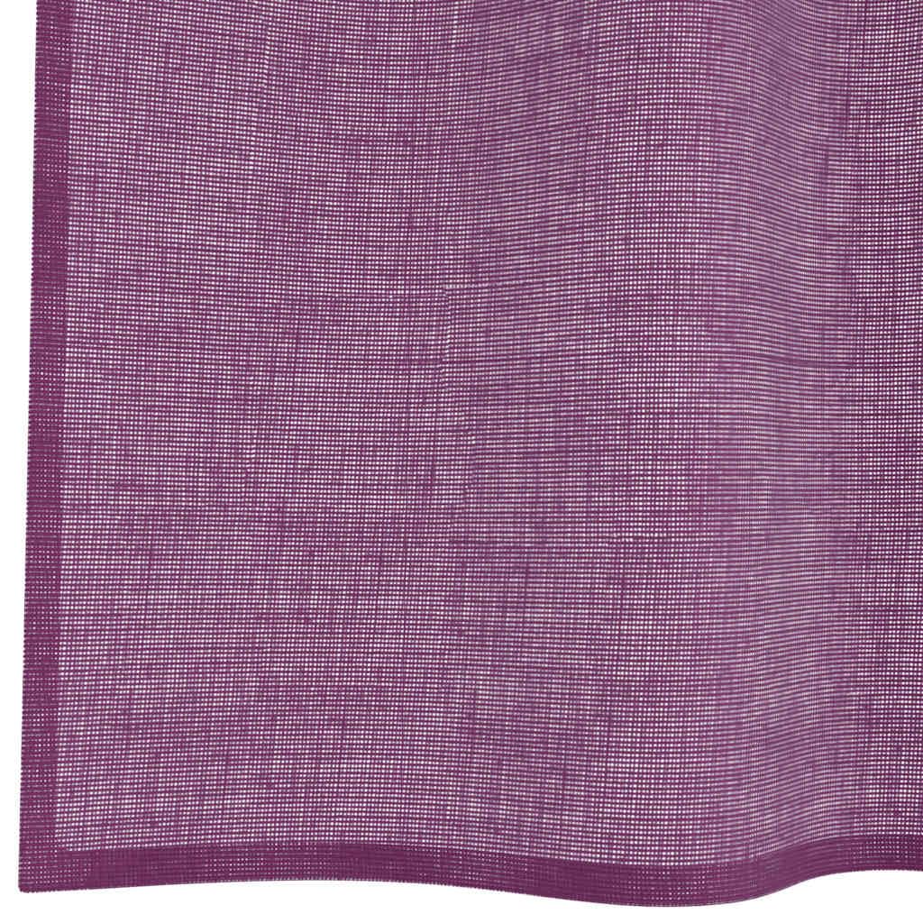 Zasłony z woalu, na przelotkach, 2 sztuki, fioletowe, 140 x 225 cm, ze 100% poliestru, półprzezroczyste firanki do salonu, sypialni, kuchni, ochrona przed wzrokiem i słońcem