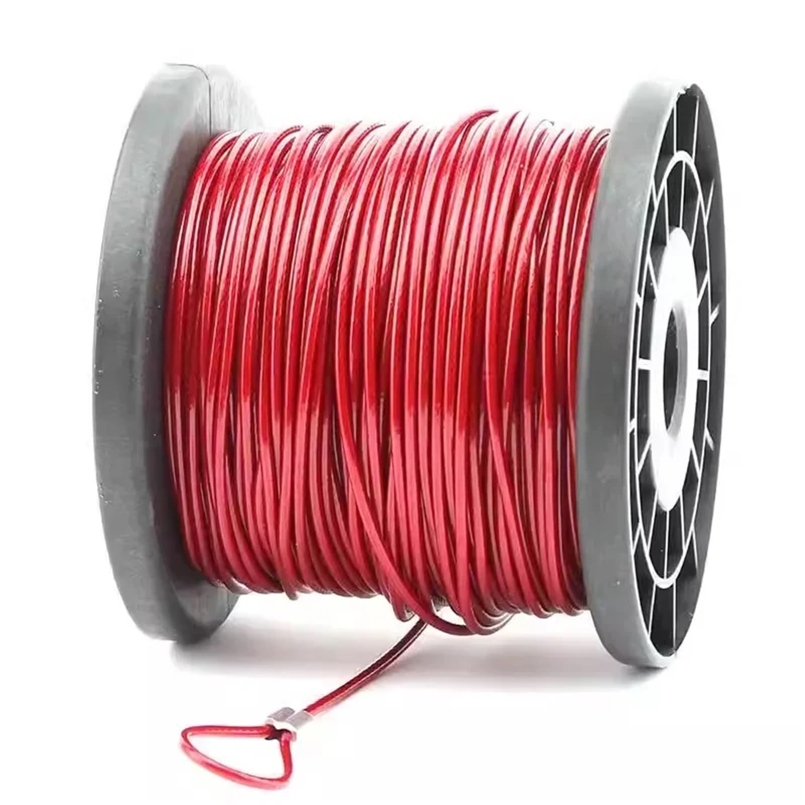 Câble métallique en acier inoxydable, Câble en acier inoxydable 304 gainé de plastique, revêtement PVC rouge, plusieurs tailles, 50 mètres par bobine(4.0mm)