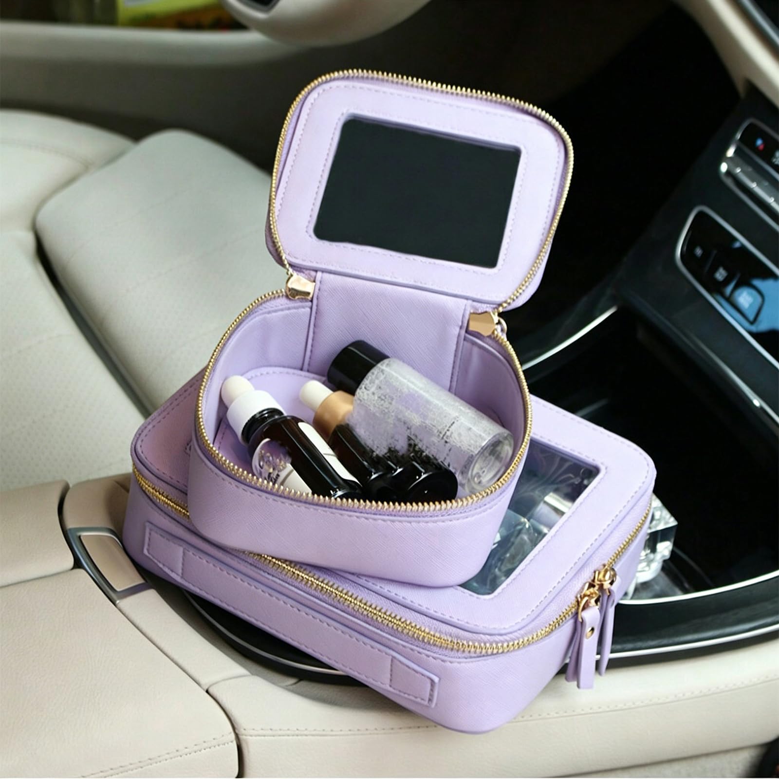 Borsa porta trucchi fantasia con sezione anteriore trasparente, ideale per i viaggi e l ' uso quotidiano Elegante custodia per cosmetici