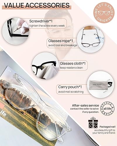 Miniatura 6 de MARE AZZURO Anteojos de lectura grandes para hombres ligeros para lectores 1.0 1.25 1.5 1.75 2.0 2.25 2.5 2.75 3.0 3.5 4.0 5.0 6.0