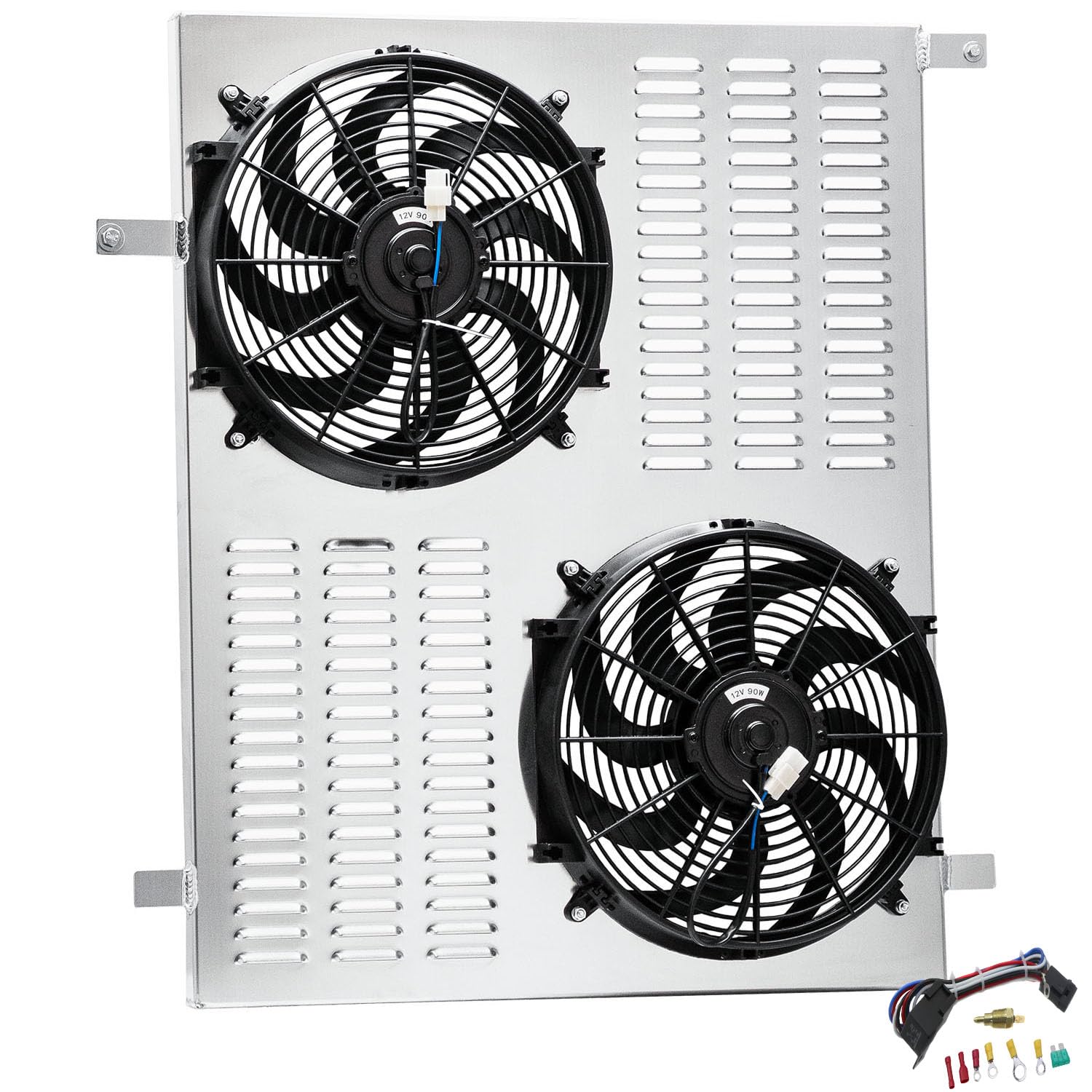 Aluminum Radiator Shroud Fan for 2010 2011 2012 Dodge Ram 2500 3500 4500 5500 6.7L Automotive Replacement Shroud Fan Relay Kit