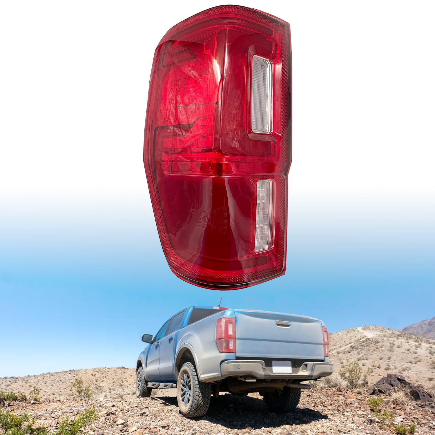 KB3Z-13405-G, Left Driver Side LED Tail Light Rear Lamp Assembly w/Blind Spot Compatible with 2019-2023 For-d Ranger (Module NOT Included)