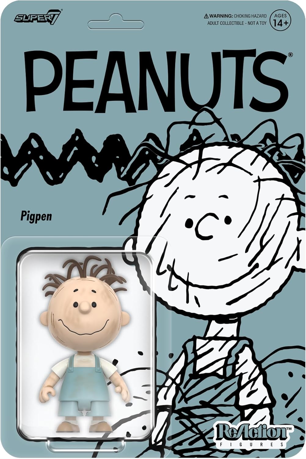 Super7 Reaction Figure Peanuts Pigpen - 3.75" Peanuts Action Figure - Classic Cartoon Collectibles and Retro Toys
