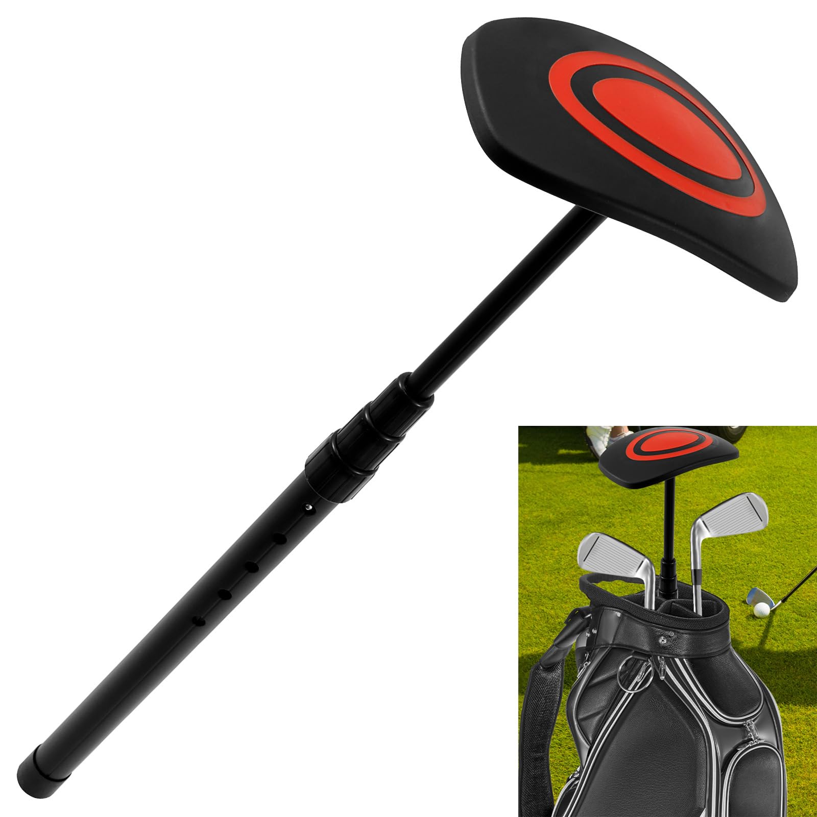 KTCINA Golf Travel Bag Support Pole, 50-135cm Adjustable Golf Support Protector Aluminum Alloy Telescopic Golfs Bag Holder Golfs Stand Protective Bags Accessory System