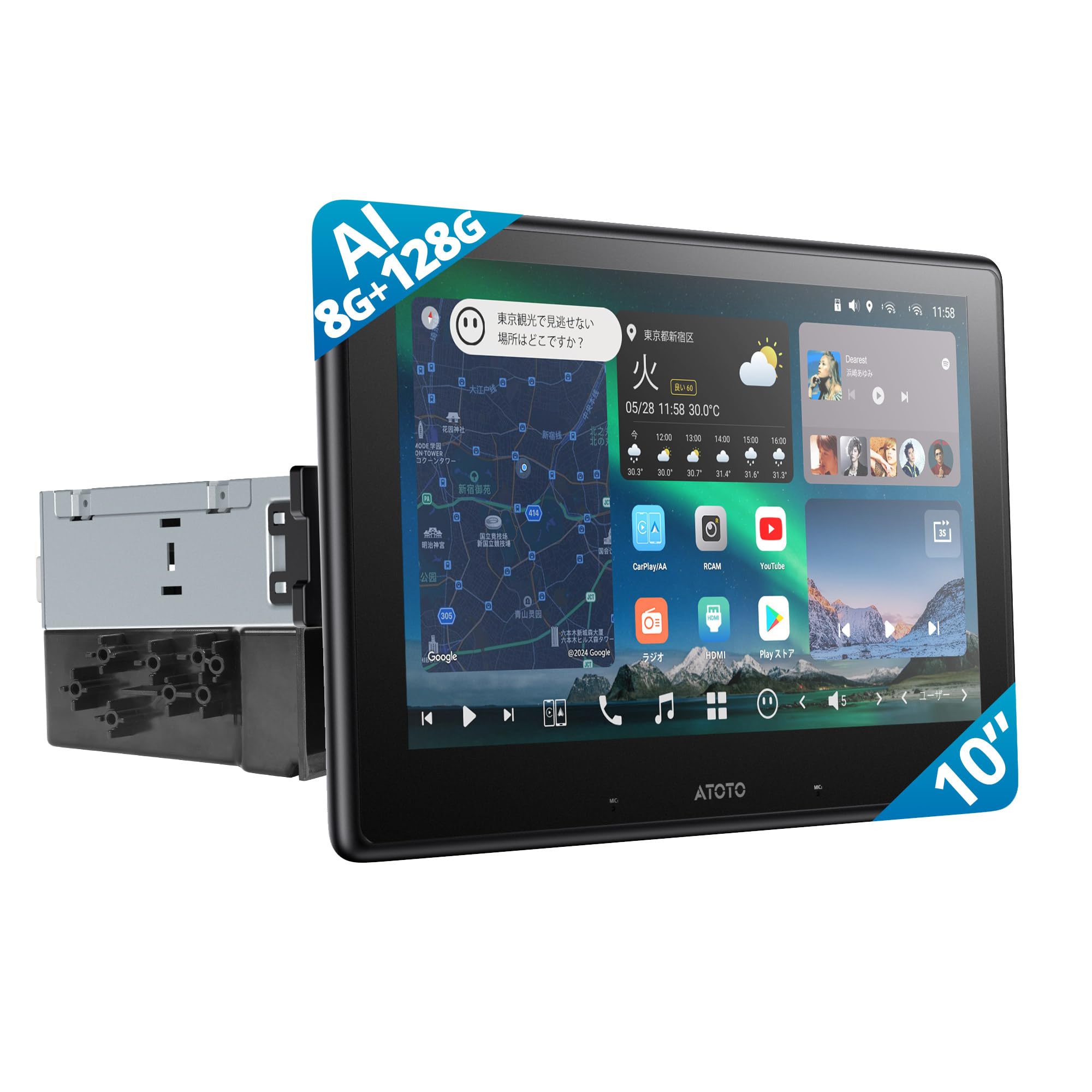 Amazon.co.jp: [最新10インチ QLED ]ATOTOZONE AI Android カーナビ 