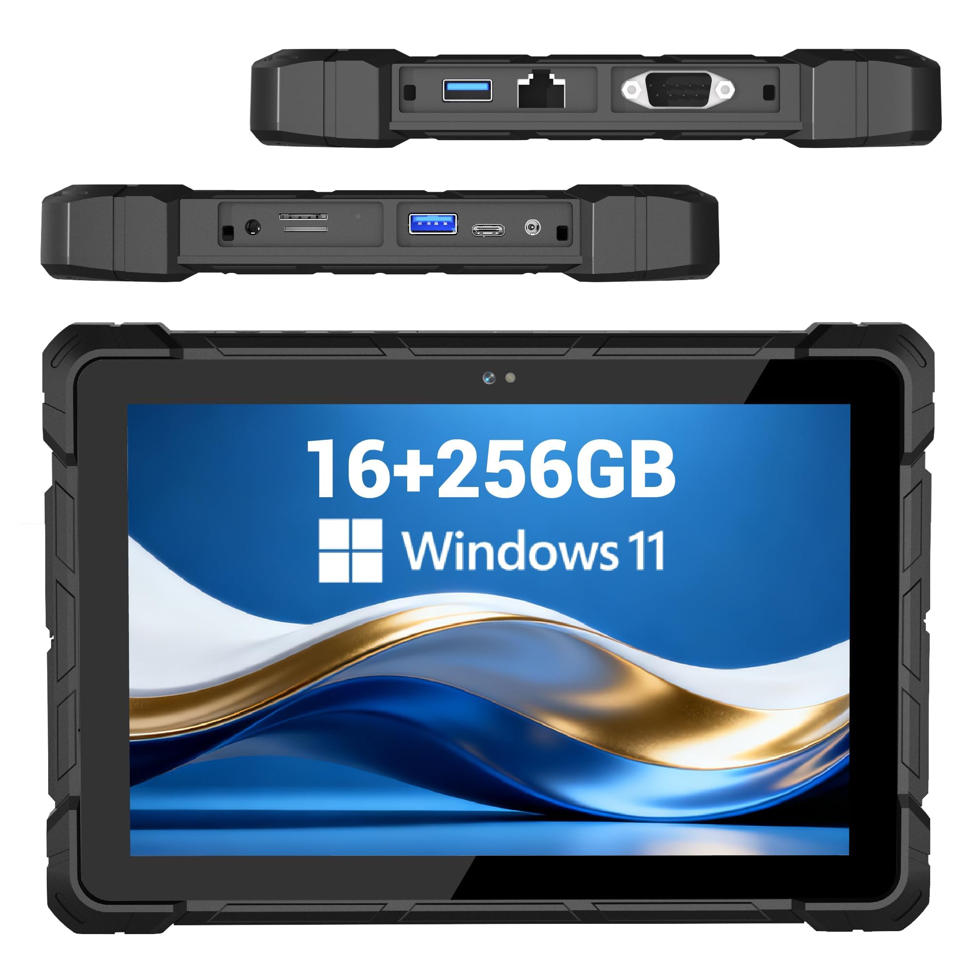 HEIGAOLA Rugged Tablet 12th Alder Lake N100 10.1" Win Tablet, Win 11 Pro 16GB 256GB ROM 4G LTE GPS Tablets PC 8000mAh Battery USB3.0 / WiFi 5 / BT5.0 / FHD for Field Service