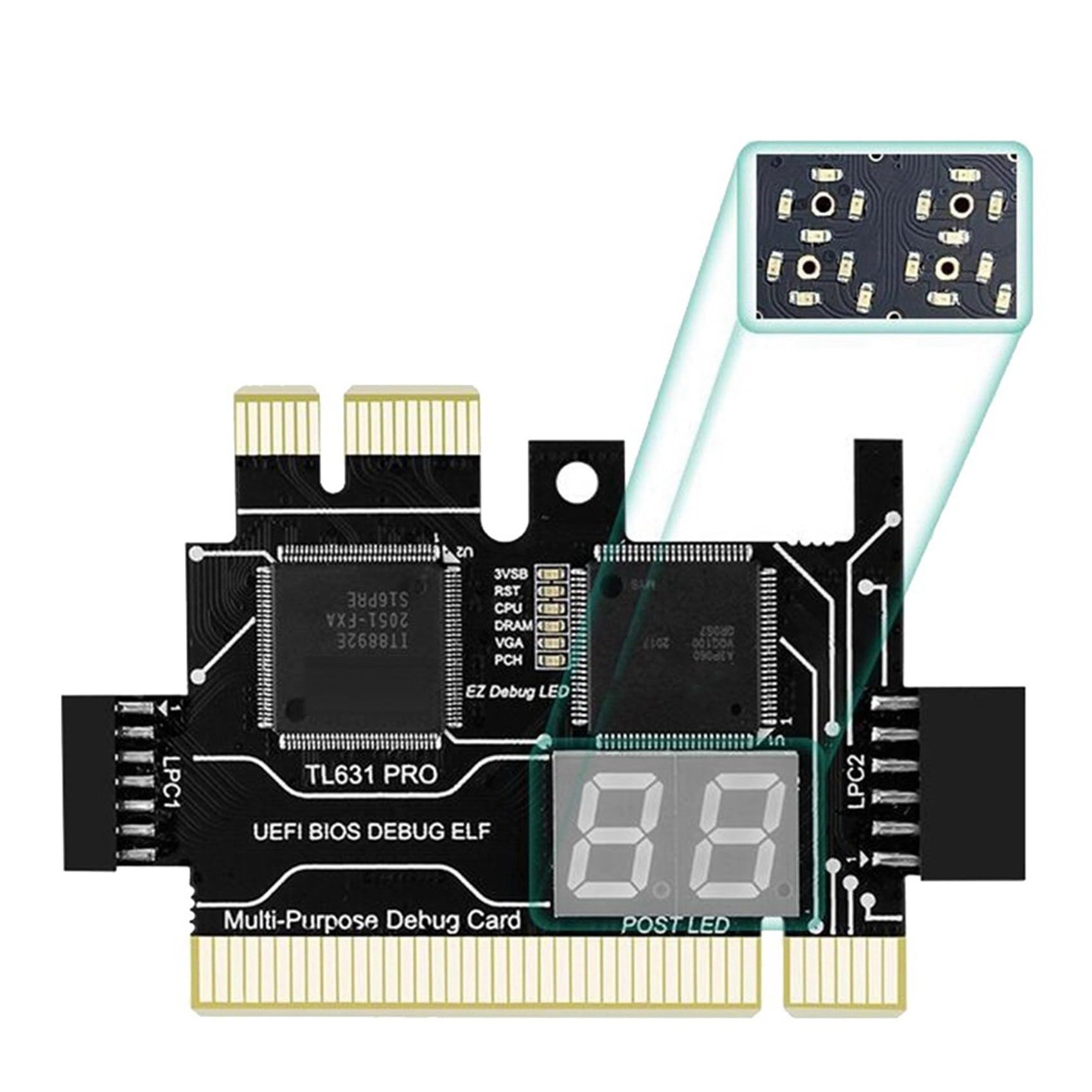 3X Scheda Diagnostica TL631 PRO+Scheda di Espansione Scheda Diagnostica Scheda Madre PCI-e Multifunzione Analizzatore Diagnostico per Laptop