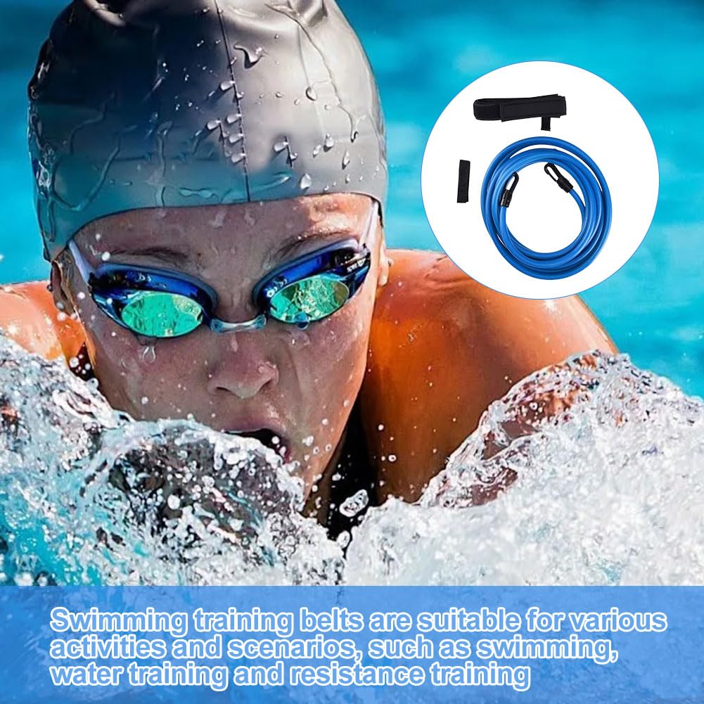 Ceinture De Natation élastique Résistante – Corde 4 M Pour Piscine, Entraînement Statique, Sangle Réglable, Pour Adultes Et Enfants