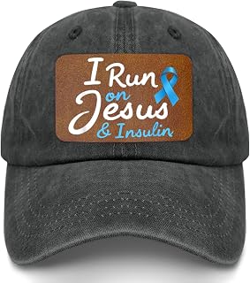 Jesus Insulin Christian Diabetic Leather Patches Baseball Hat for Grandpa