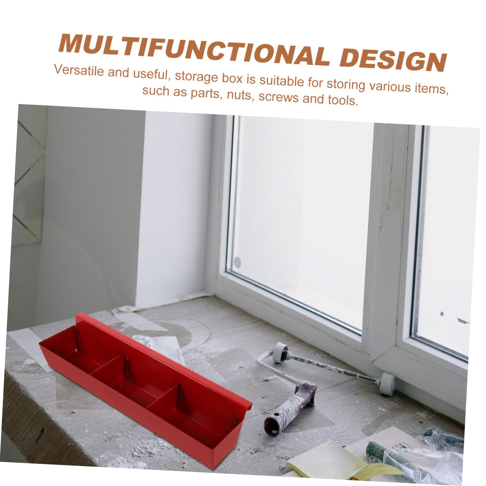 HOMSFOU Organizador Rectangular Tornillería Portátil de Acero Compartimentos para Clasificación Fácil Caja Organizadora para Piezas y Herramientas en Talleres