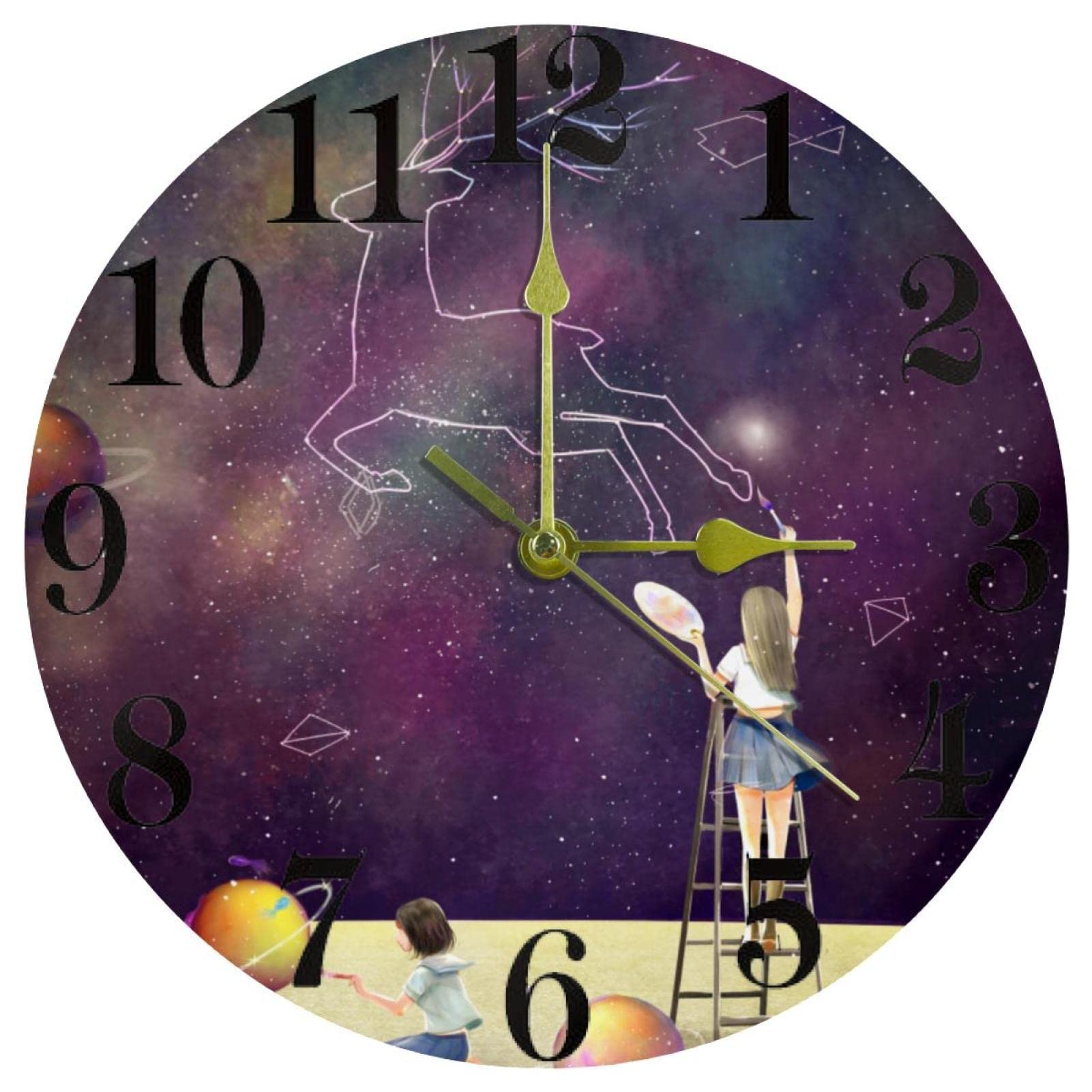 Horloge murale silencieuse 25,4 cm Star Galaxy à piles cuisine