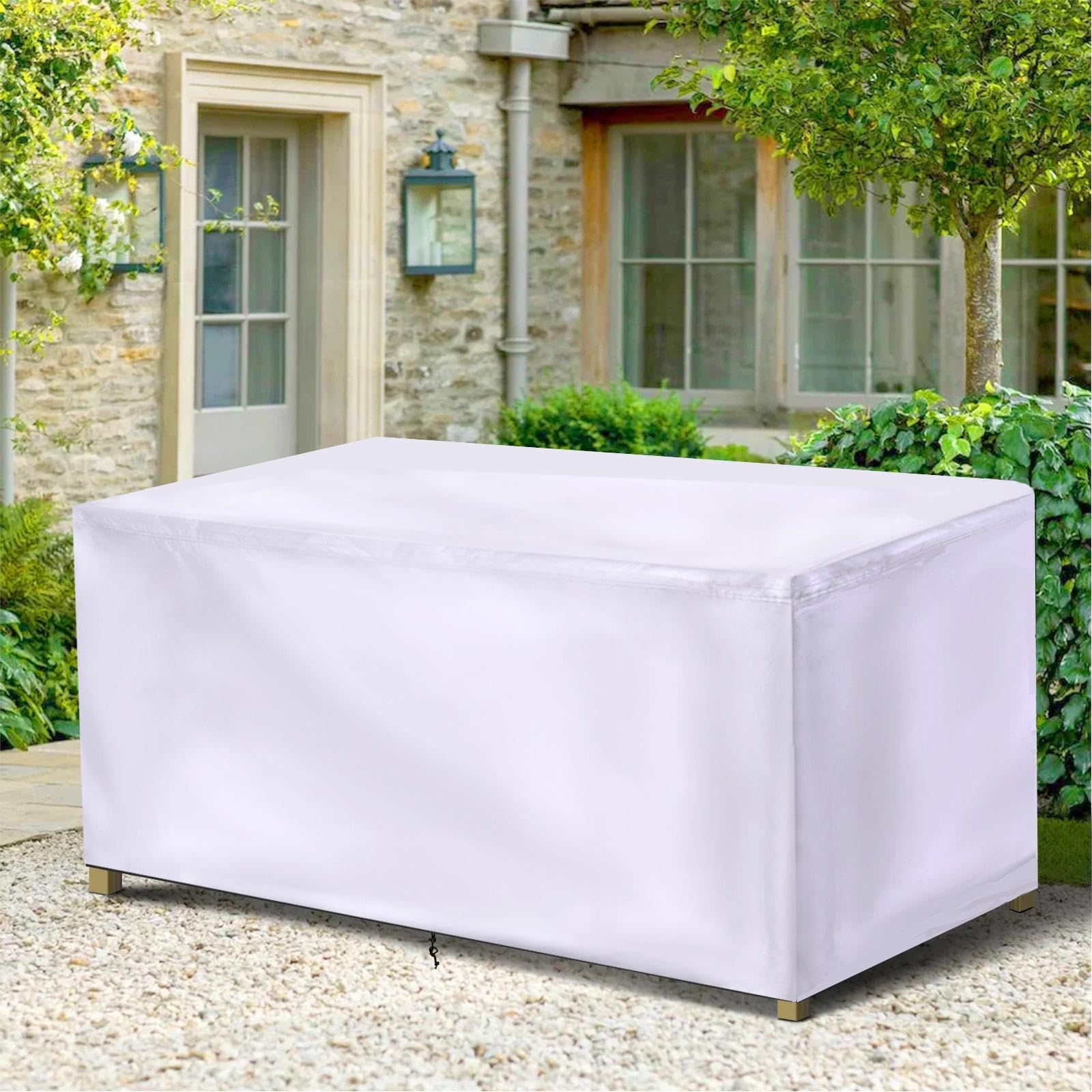 UKIXOM Outdoor Waterproof Patio Table Furniture Set Covers, 180x115x75cm/LxWxH 600D Heavy Duty Cover Rectangle Waterproof Patio Furniture Cover for Outdoor Table and Chairs for Deck Lawn and Backyard
