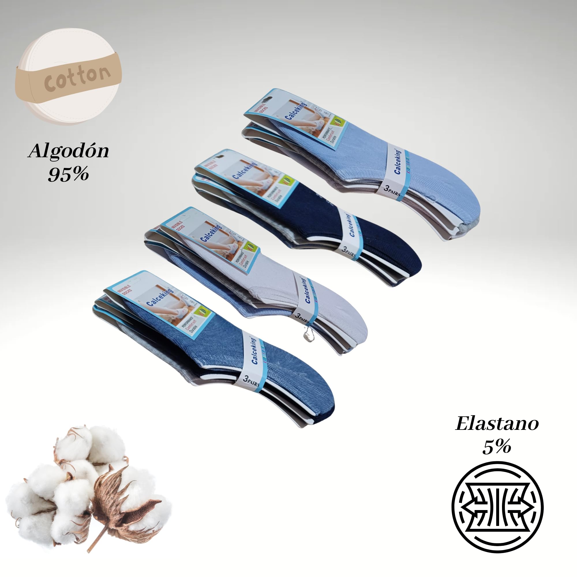 Lot de 12 paires de chaussettes invisibles pour garçon/fille, en pur coton, chaussettes courtes, respirantes, douces et antidérapantes, en silicone pour toutes les occasions