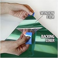 Vista 3 de BDF PRGN - Película de ventana de color premium, alto control de calor y privacidad durante el día, verde exterior, interior plateado, 36 pulgadas x