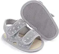 Isbasic Sandálias de verão para bebês meninos e meninas respiráveis, atléticas, antiderrapantes, sola macia, sapatos de berço para recém-nascidos