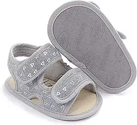 Isbasic Sandálias de verão para bebês meninos e meninas respiráveis, atléticas, antiderrapantes, sola macia, sapatos de berço para recém-nascidos