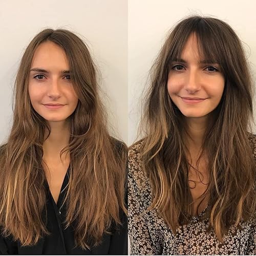 Miniatura 7 de Flequillo para el cabello con clip para mujer, 100% cabello humano, fleco con flecos, extensiones de cabello con clip en fleco de aire, flequillo