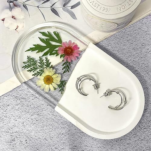 Miniatura 4 de RESINWORLD Juego de moldes de bandeja ovalada de 12, 9, 7, 5.7 pulgadas, soporte de joyería, molde de resina de silicona, moldes de silicona de