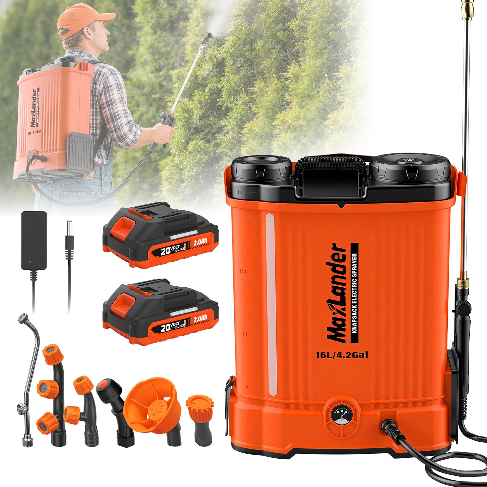 アースマグマ マテラplus Amazon.com: Maxlander 4.2 Gal Battery Powered Backpack Sprayer