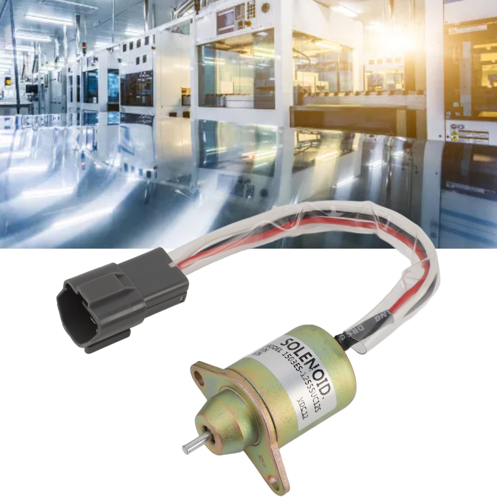1503ES 12S5SUC12S Solenoide di Arresto Carburante 12V, Funzionamento Preciso e Sicuro, Lavorazione Professionale, Facile da Installare, per Motore Generatore, Anti-interferenza