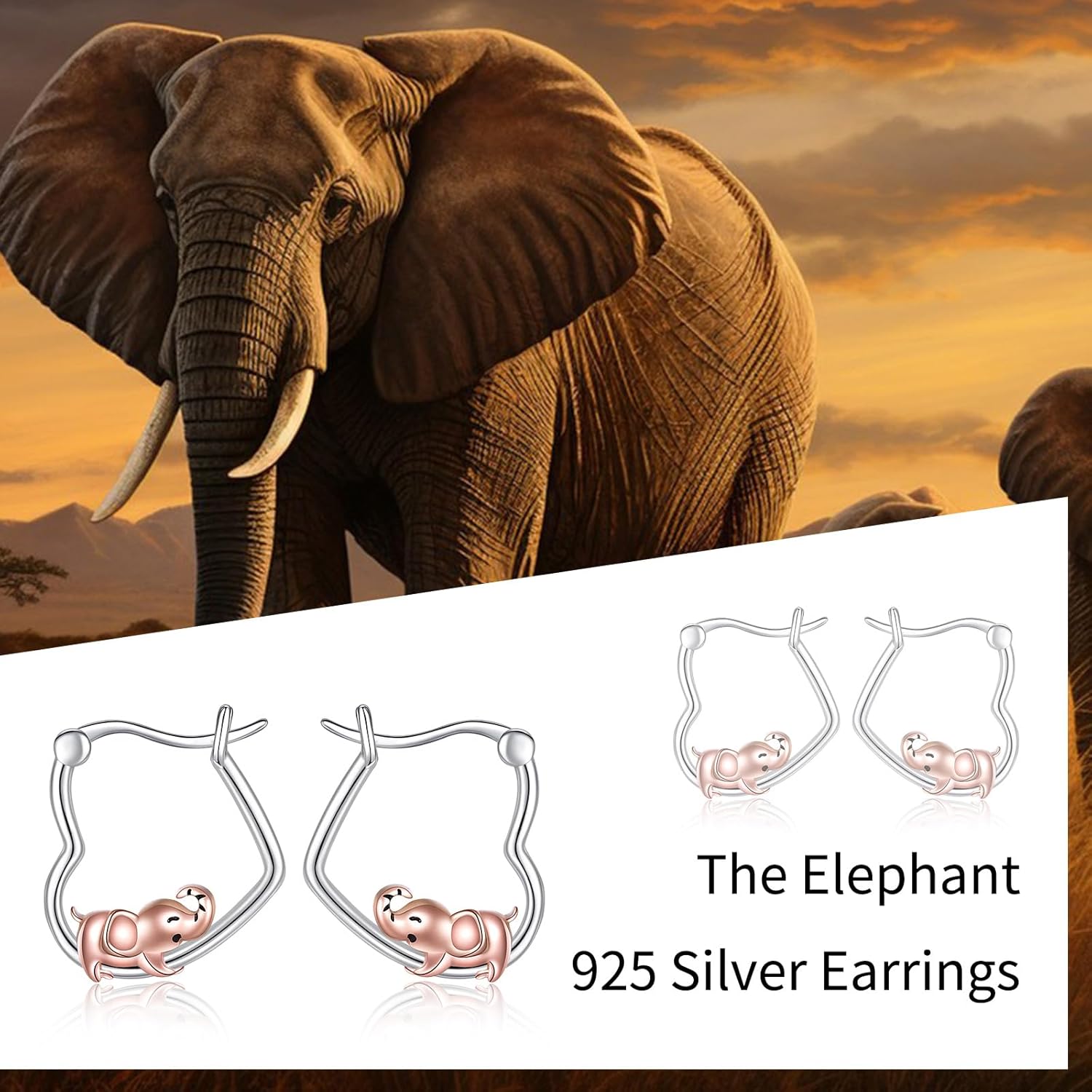 Animal Earrings Sterling Silver Heart Hoop Earrings Gifts for Women