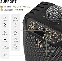 Vista 4 de TONOR Máquina de karaoke inalámbrica para adultos K20, paquete con micrófonos inalámbricos UHF TW310 gris