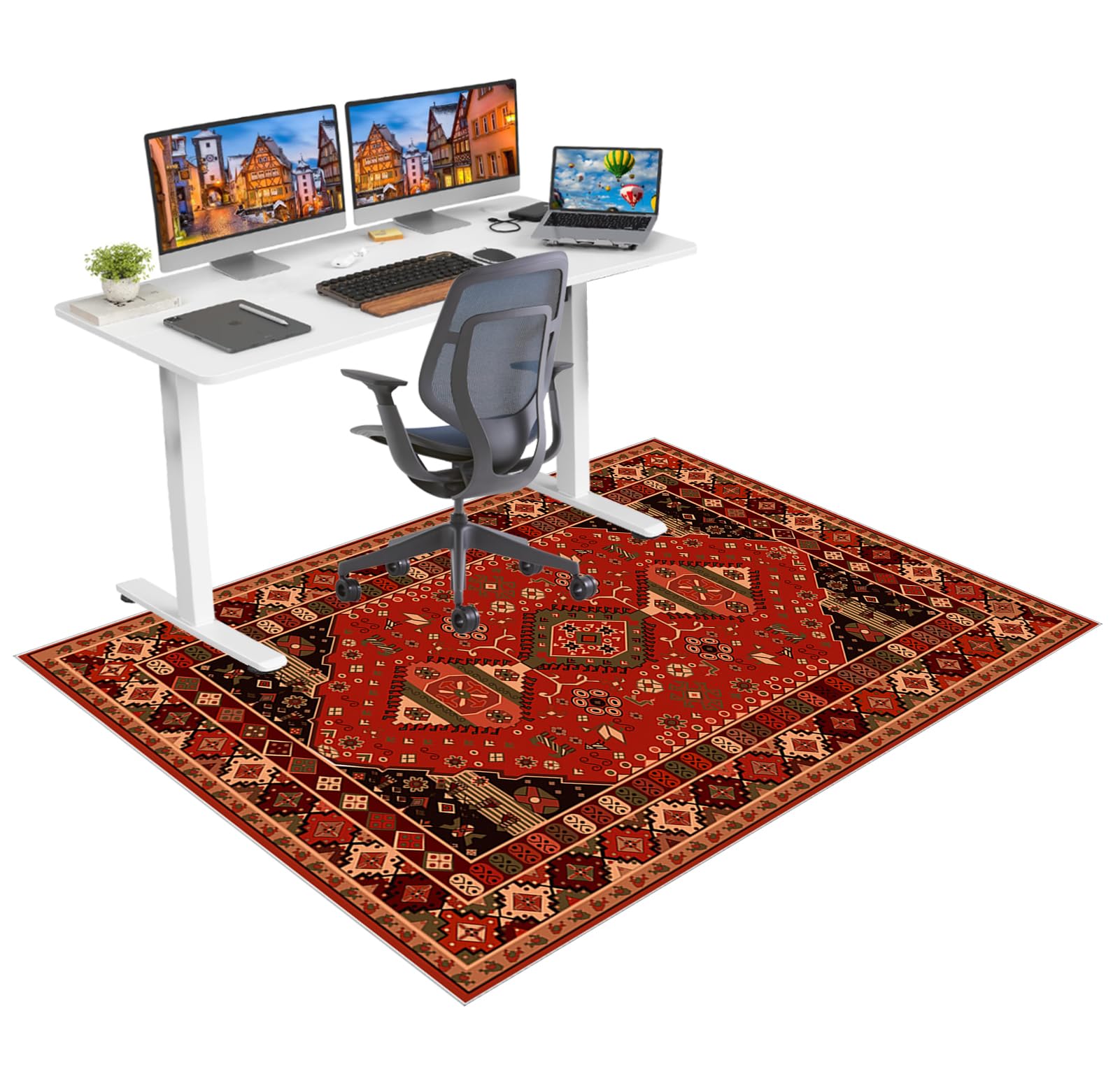 Ruxevnsy 0985A Office Chair Mat For Hardwood Floors Non Slip Computer Desk Chair Mat For Carpet Floor Protector Mat For Rolling Chair Gaming Chair Mat For Carpet Floor Mat For Office Chair Gaming Rug 90 X 120 Cm
