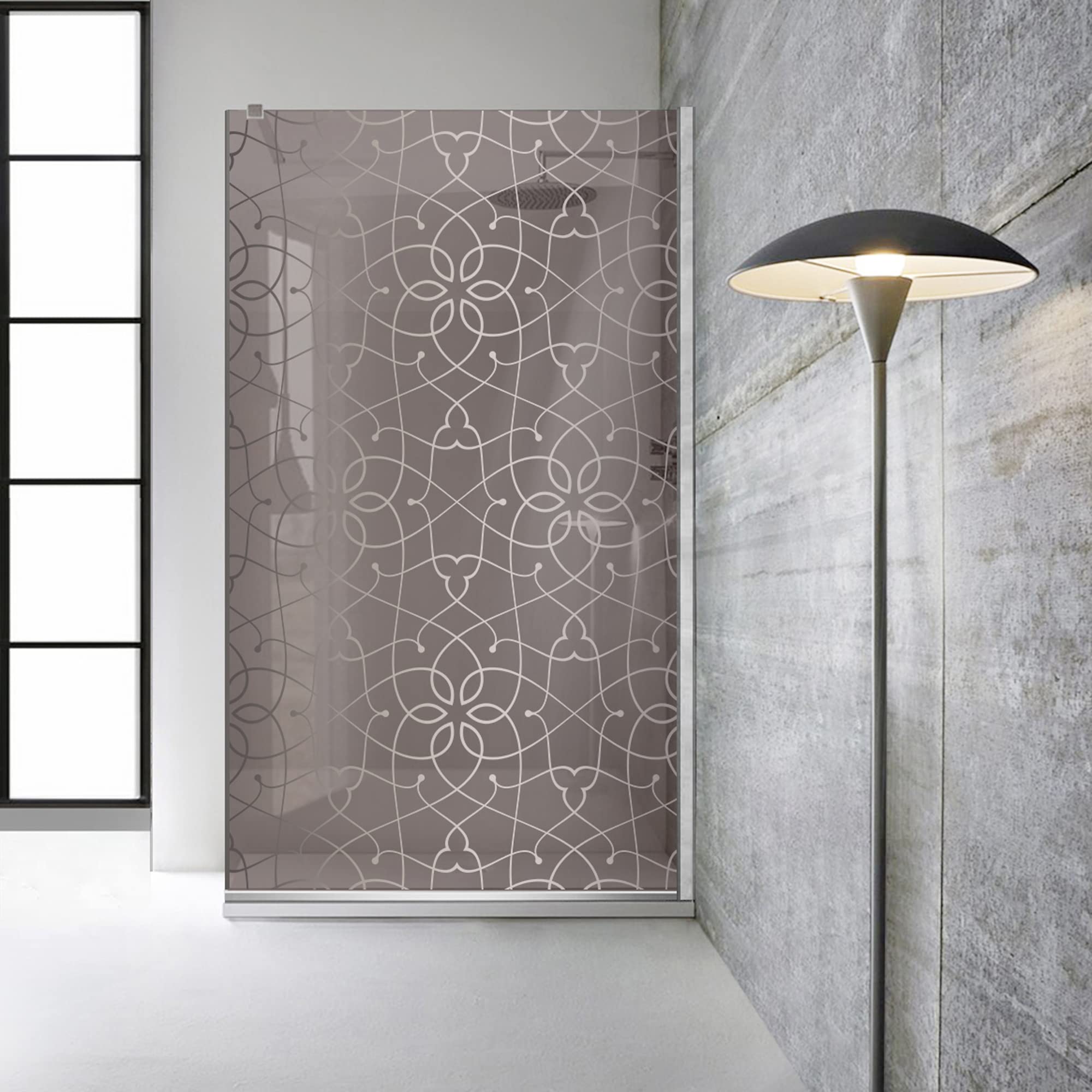 Aqua Roy Modell INOX Cobalt 100 cm ab 70/80/90/100/110/120 Walk in Duschwand Duschabtrennung Bronze Glasscheibe 8 mm transparent Nano beschichtet sandgestrahlt Muster Edelstahl (100x1955) cm)