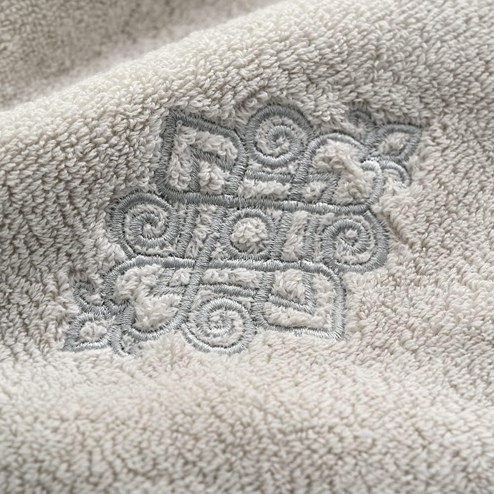 YiLUOMO Super Thick Luxury Beige Hand Towel Set of 2 Soft 100% Cotton Highly Absorbent Embroidered Decorative Hand Towel Set for Bathroom Hotel & Spa 13 x 29 Inch - Image 7
