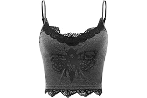 Women's Y2k Gothic Lace Trim Cami Crop Top: Exuding Retro Vibes for a Modern Twist