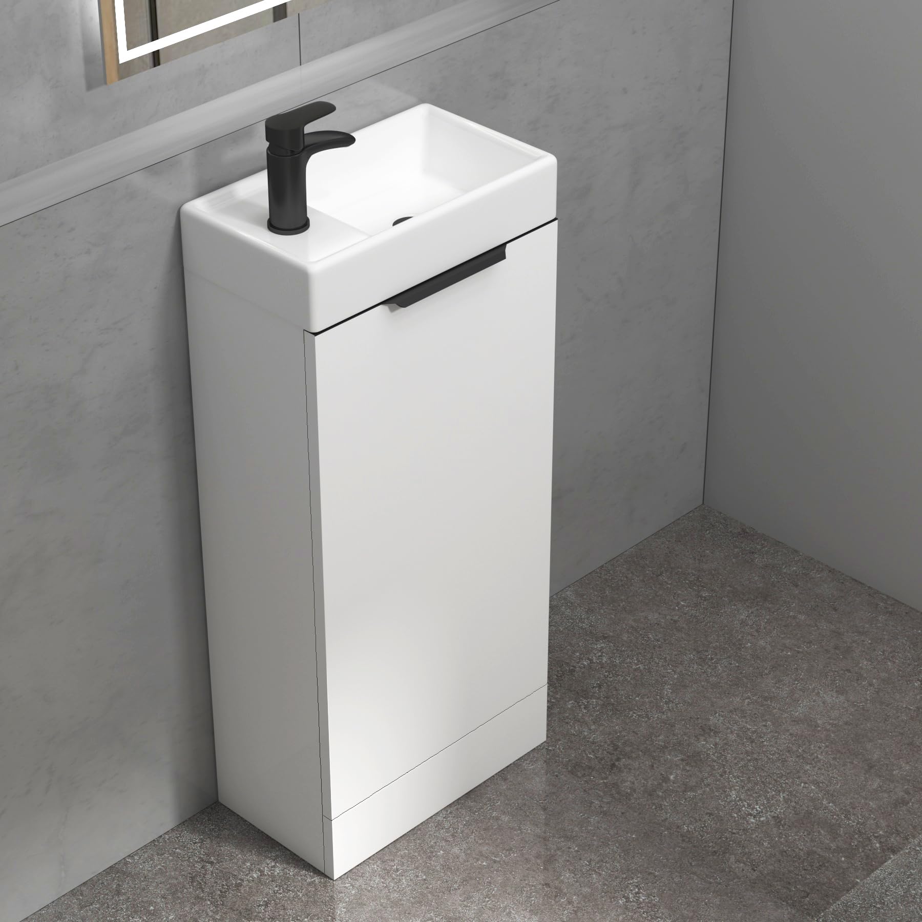 400mm Floor Standing Bathroom Vanity Unit With Basin - Image 4