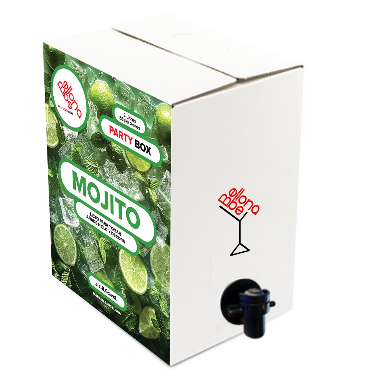 BEBELONA MOJITO Cóctel Alcohólico Listo para Servir 5 LTR