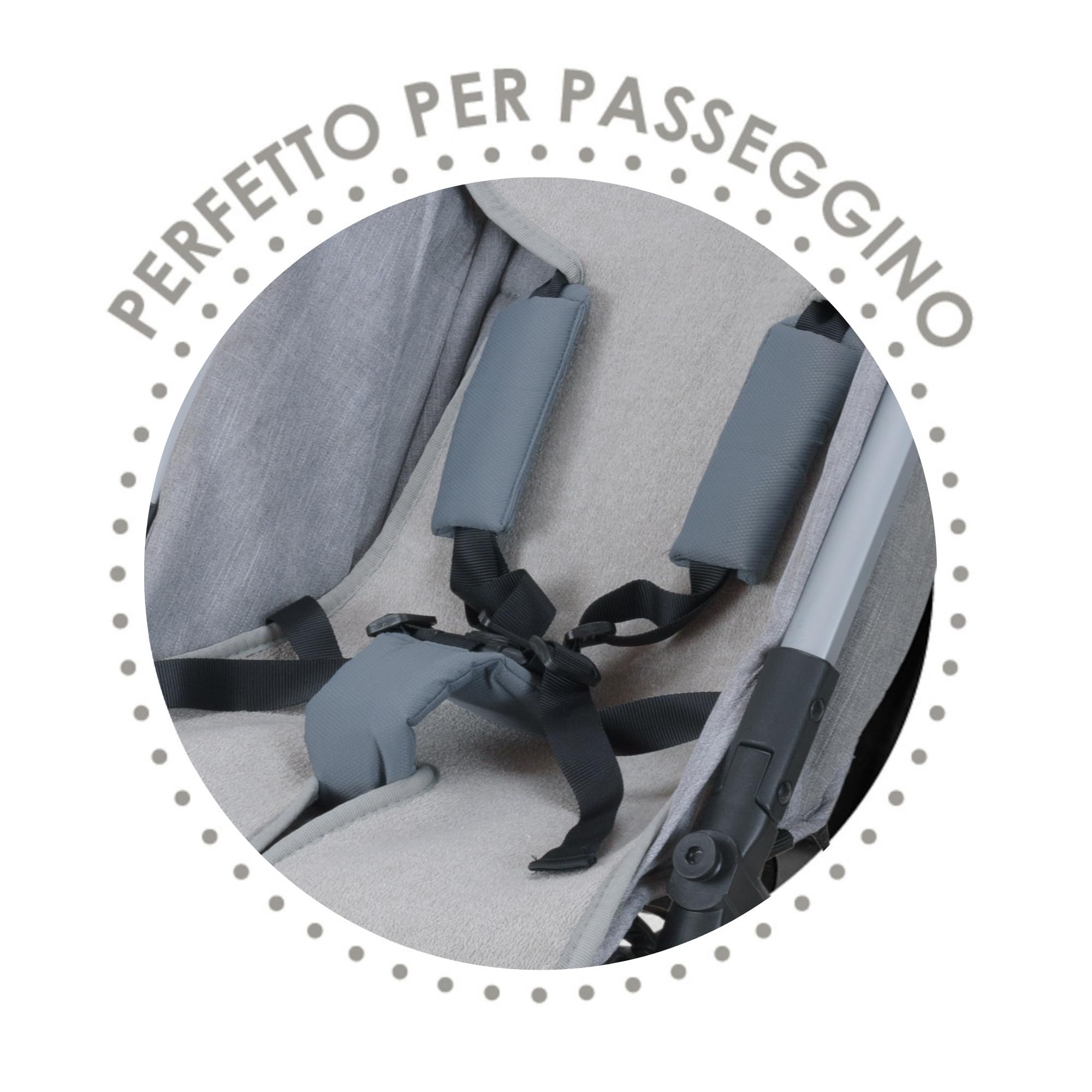 Babysanity® Copripasseggino Universale Estivo AIR MESH 3D Certificato Oeko Tex con Copri Seduta Traspirante Rinfrescante e Antibatterico -MADE IN ITALY-