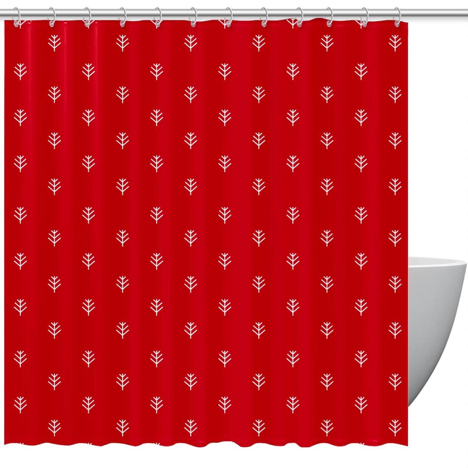 Rideau de douche étanche sapin de Noël imperméable taille standard 66x183 cm pour salle de bain