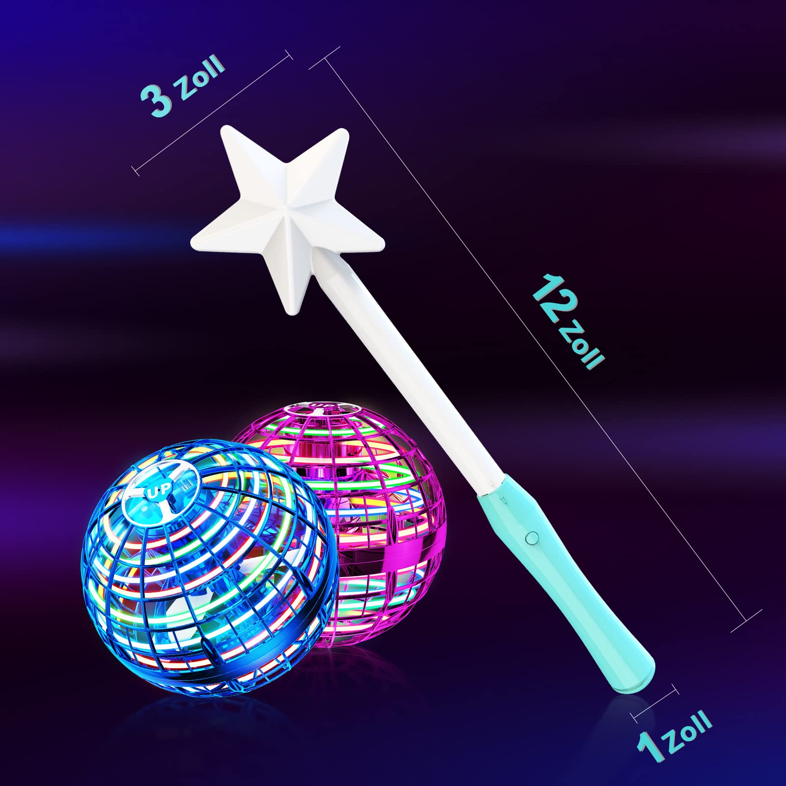 Ivtivfu Juguetes voladores Que traen la Magia a la Realidad al Aire Libre Cosas Frescas Juguetes Flying Orb Ball Spinner Spinner Drones Ball Boomerang (Green)