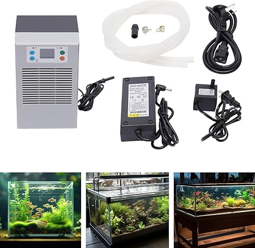 Miniatura 3 de Enfriador de agua para acuario, sistema de enfriamiento de tanque de peces de acuario independiente de 30L, enfriador de agua hidropónico de 100 W