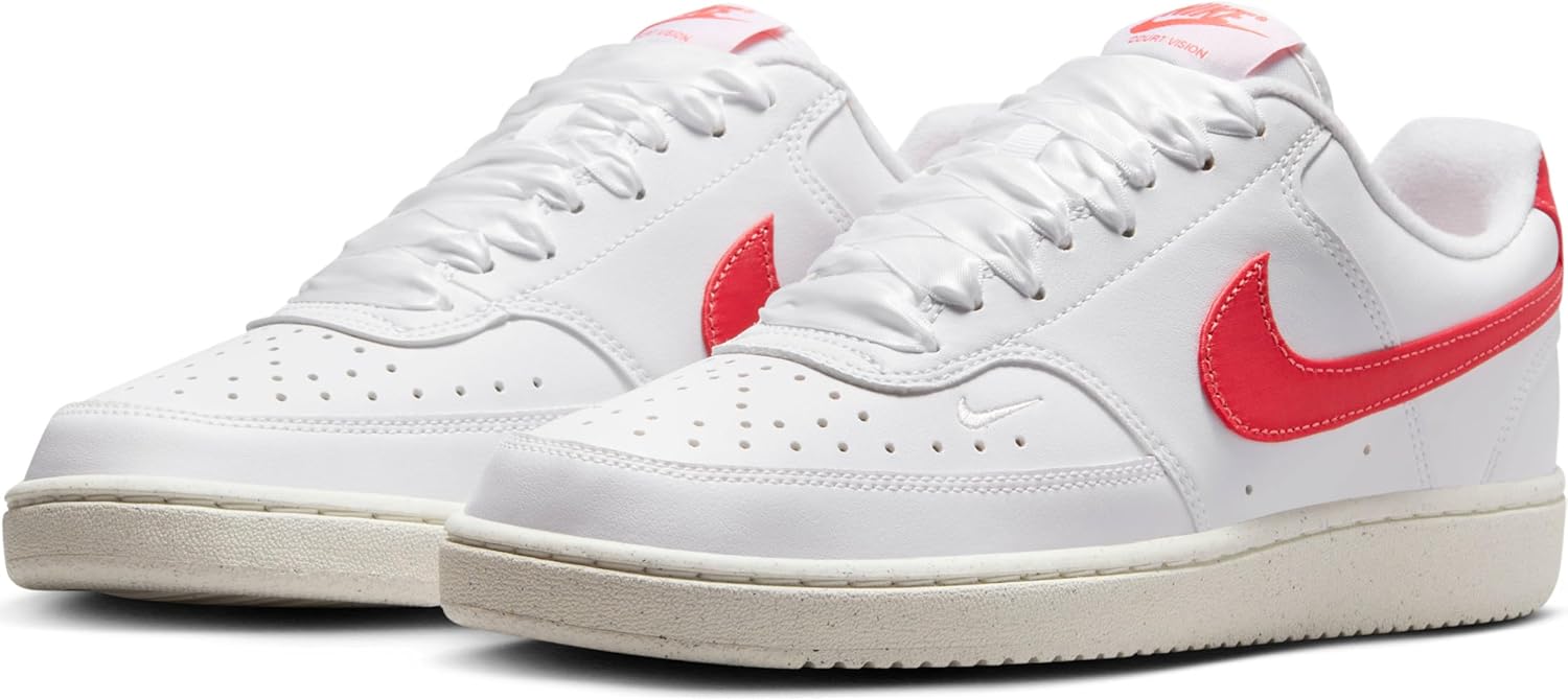 Nike Court Vision Low Next Nature Women's Shoes (White/Sail/Magic Ember, US Footwear Size System, Adult, Women, Numeric, Medium, 11)