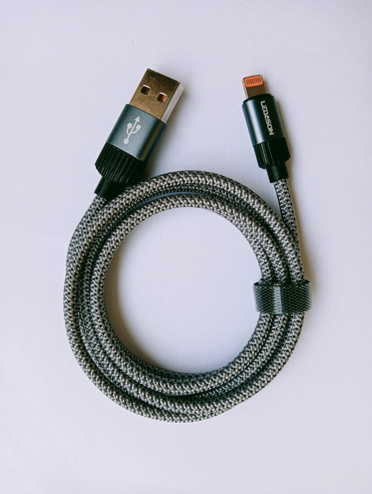 LEDASON Braided USB to Lightning (MFi Certified) Fast Charging Cable High-Speed Data Sync Cable Compatible with IPhone 14/13/12/11 Pro Max/XS MAX/XR/XS/X/8 Plus, ipod, ipad & airpods (1m, Grey)