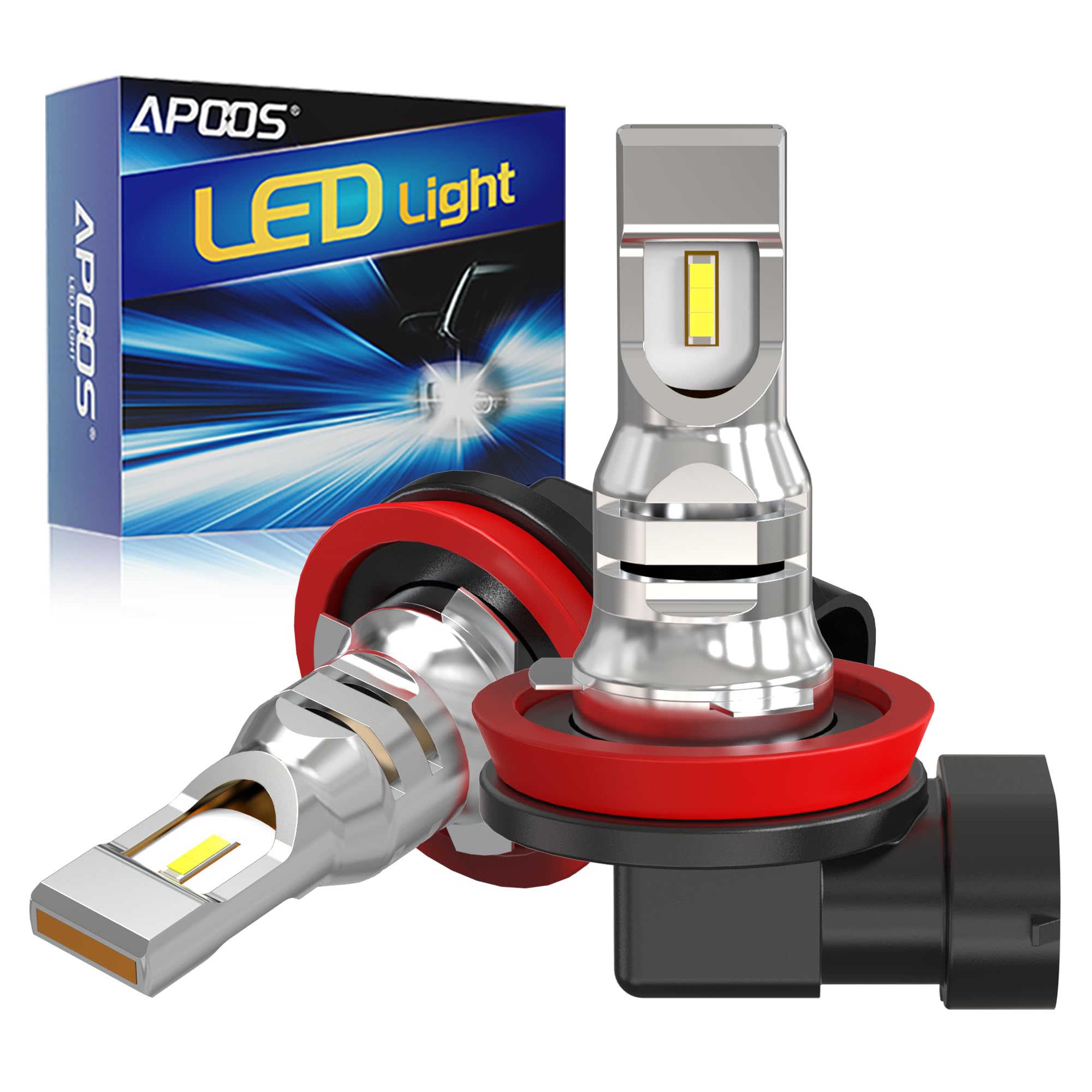 Ampoule H11 LED Antibrouillard H8 H9 H16 1:1 Mini Taille Remplacer Halogène pour Voiture LED Feux de Brouillard DRL Feux de Jour 6500K Blanc