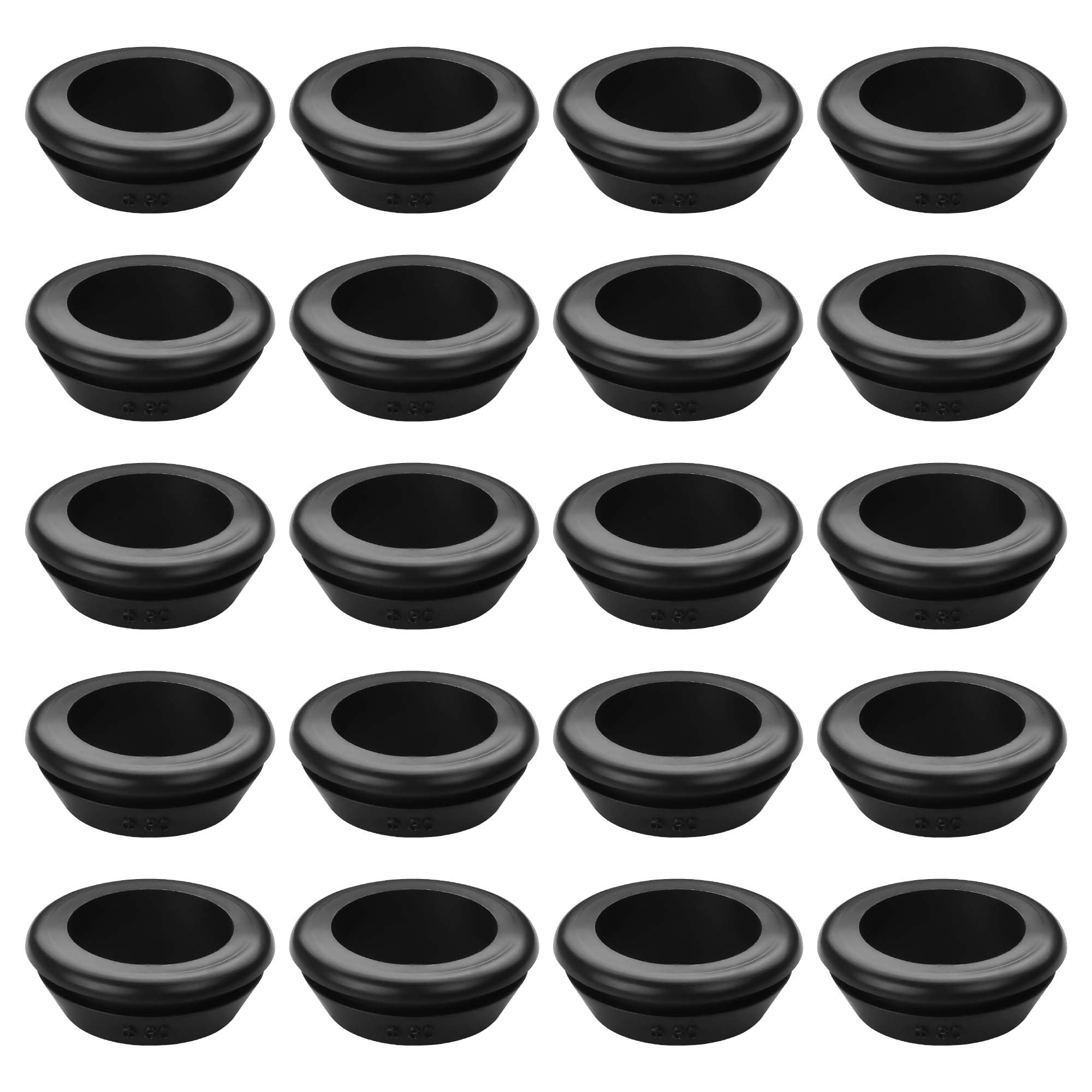 GINTOOYUN 20 Pcs 17mm Rubber Grommets, 0.67 Inch Inner Diameter Rubber Hole Grommets for Wires Cables, Plugs, and Firewalls (30mm)