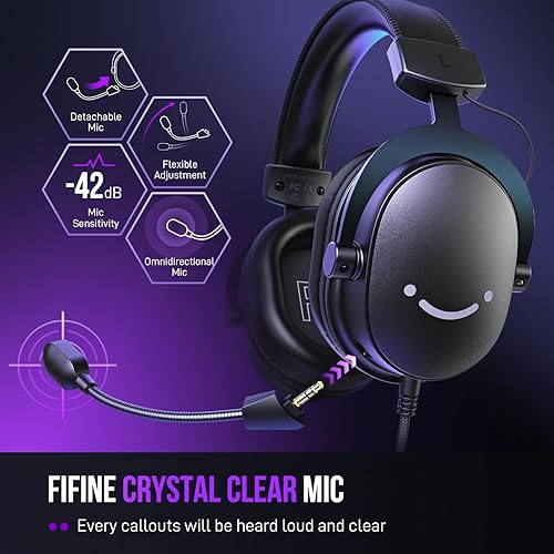 Miniatura 9 de FIFINE Micrófono USB para juegos y auriculares de transmisión USB, micrófono condensador con silencio rápido, indicador RGB para discord Twitch