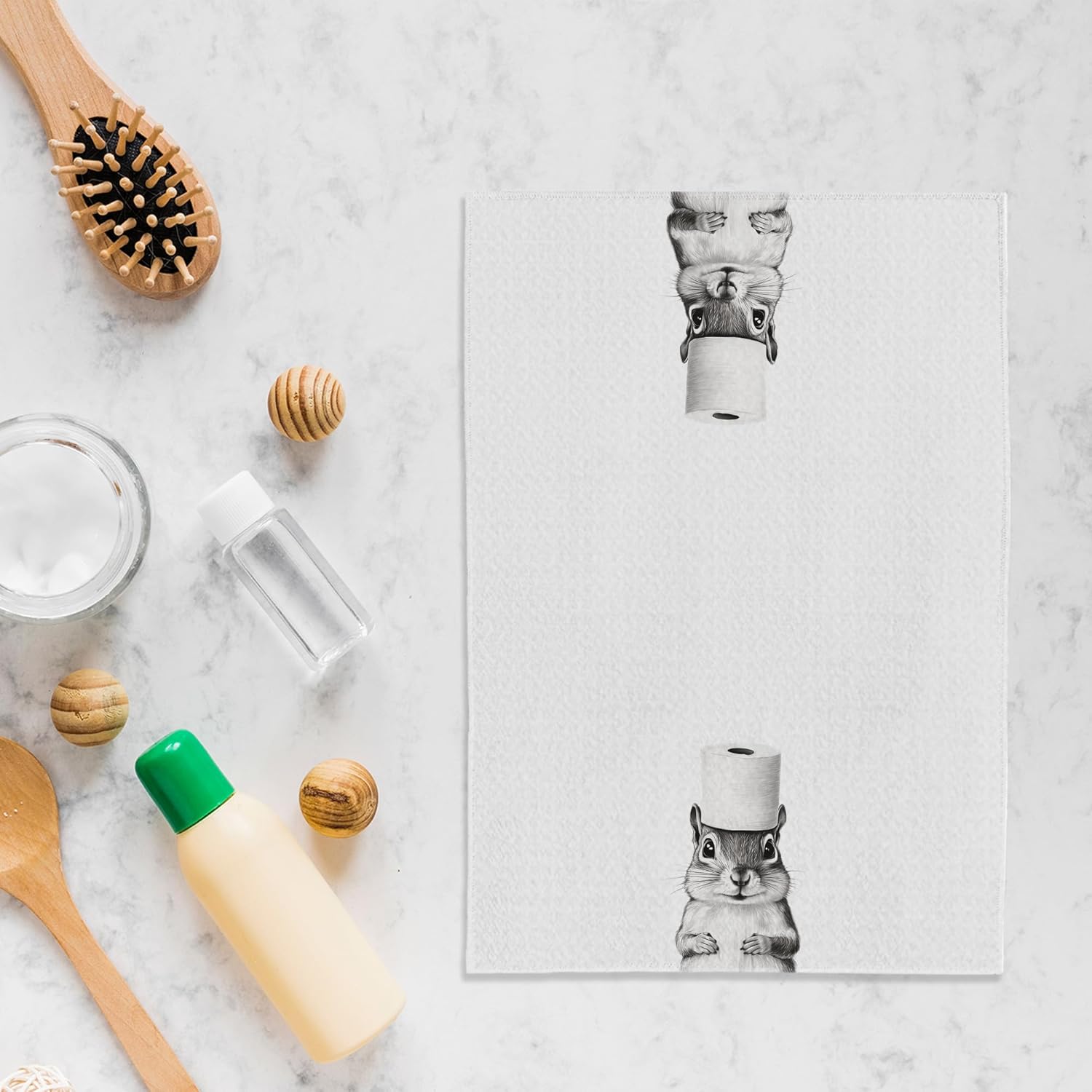 Squirrel Gifts Hand Towels - Squirrel Decorative Towels for Bathroom, Cute Animal Bathroom Decor, Squirrels Decor, Squirrels Gifts for Kids, 16×24 Inches - Image 6