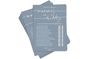 Guess Who? Mommy or Daddy? Baby Shower Game (50 Cards)