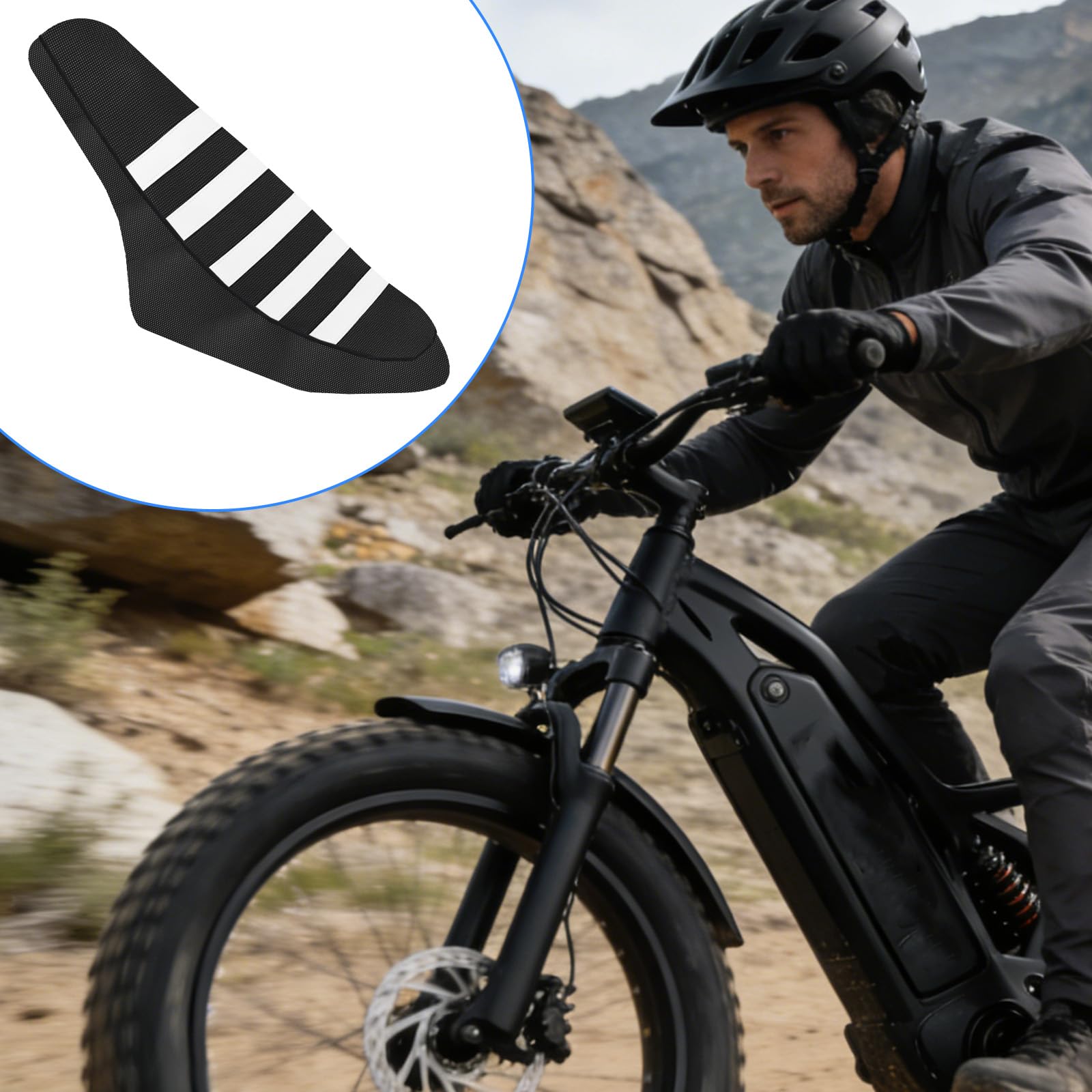 Housse de Selle Vélo Électrique Compatible avec Ridstar Q20/Q20 Pro Lite, Housse de Selle Remplacement Antidérapante et Douce Coussin pour Vélo Électrique Protection Imperméable (Noir et Blanc)
