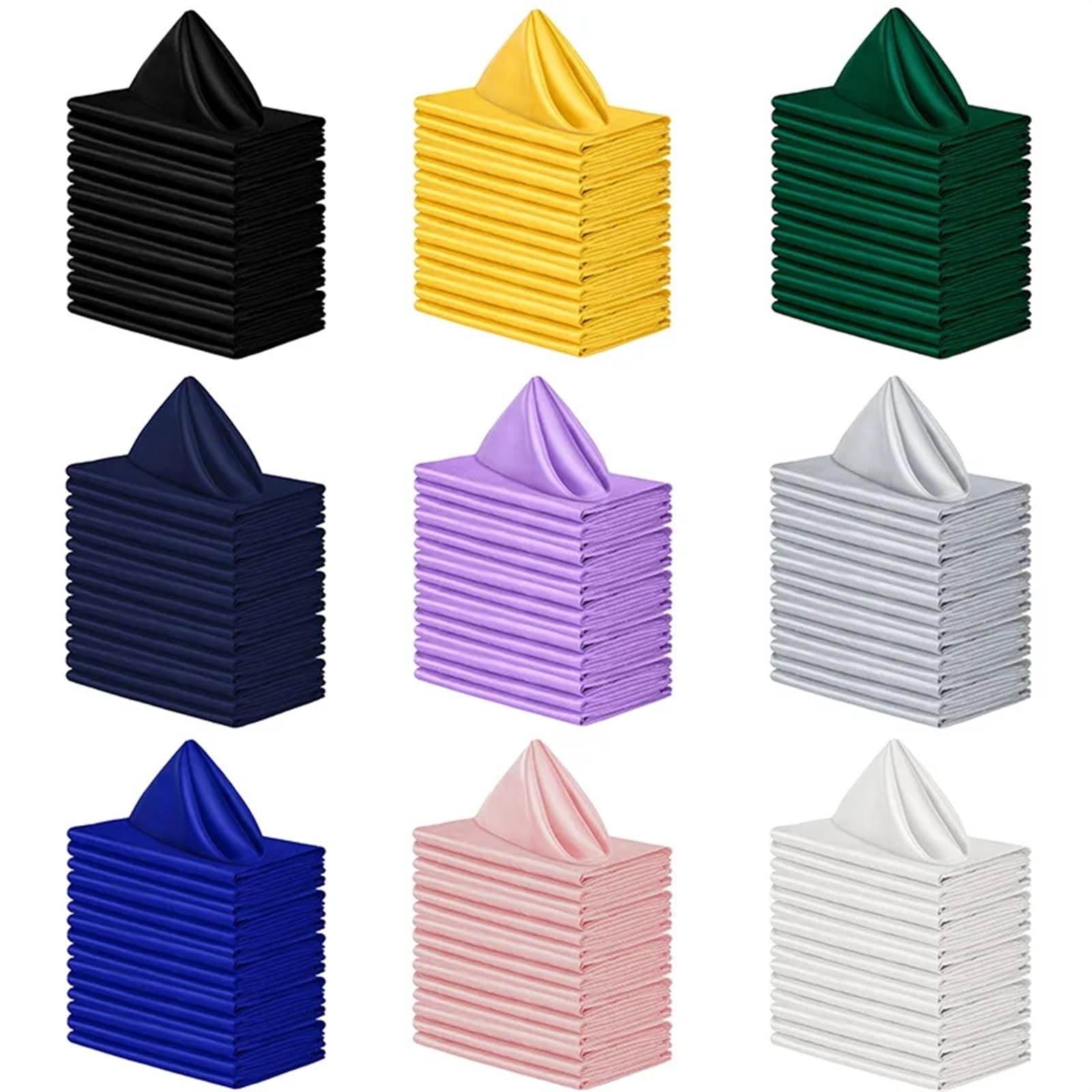 Servilletas de Tela, Servilletas de Mesa cuadradas satén 20x20 Pulgadas Multicolor 10 Piezas(Peach)