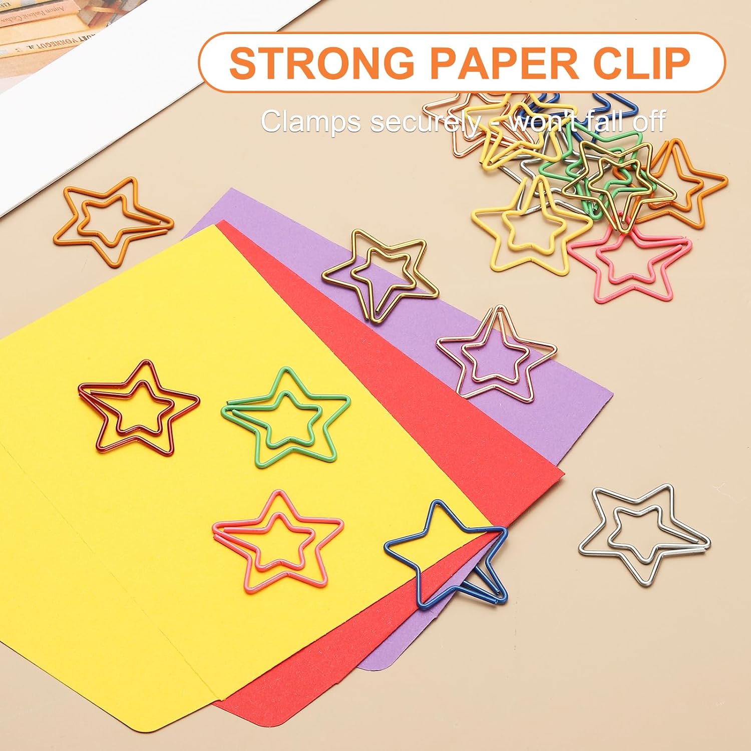 PATIKIL Paper Clip Star Paper Clip Small Cute Metal Planner Bookmark 100Pcs image 3