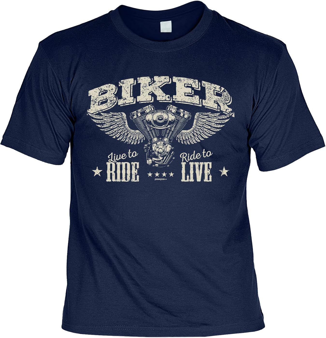 BikerSprüche Party TShirt BikerMotiv Shirt Biker live to Ride