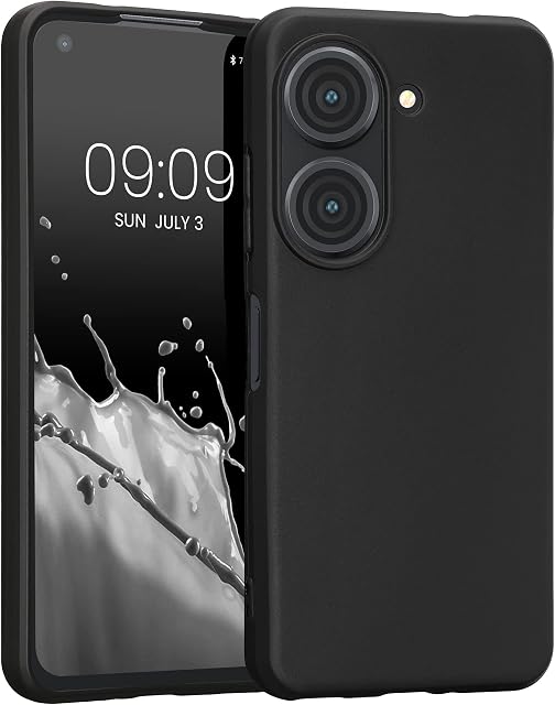 kwmobile Etui kompatybilne z Asus Zenfone 9 - miękkie etui silikonowe TPU - etui nadaje się do bezprzewodowego ładowania - czarne matowe